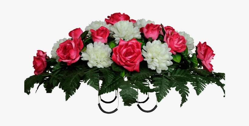 Beauty Rose And White Mums An Arrangement Of Beauty - Ruby's Silk Flowers Beauty Pink Rose And White Mums, transparent png download
