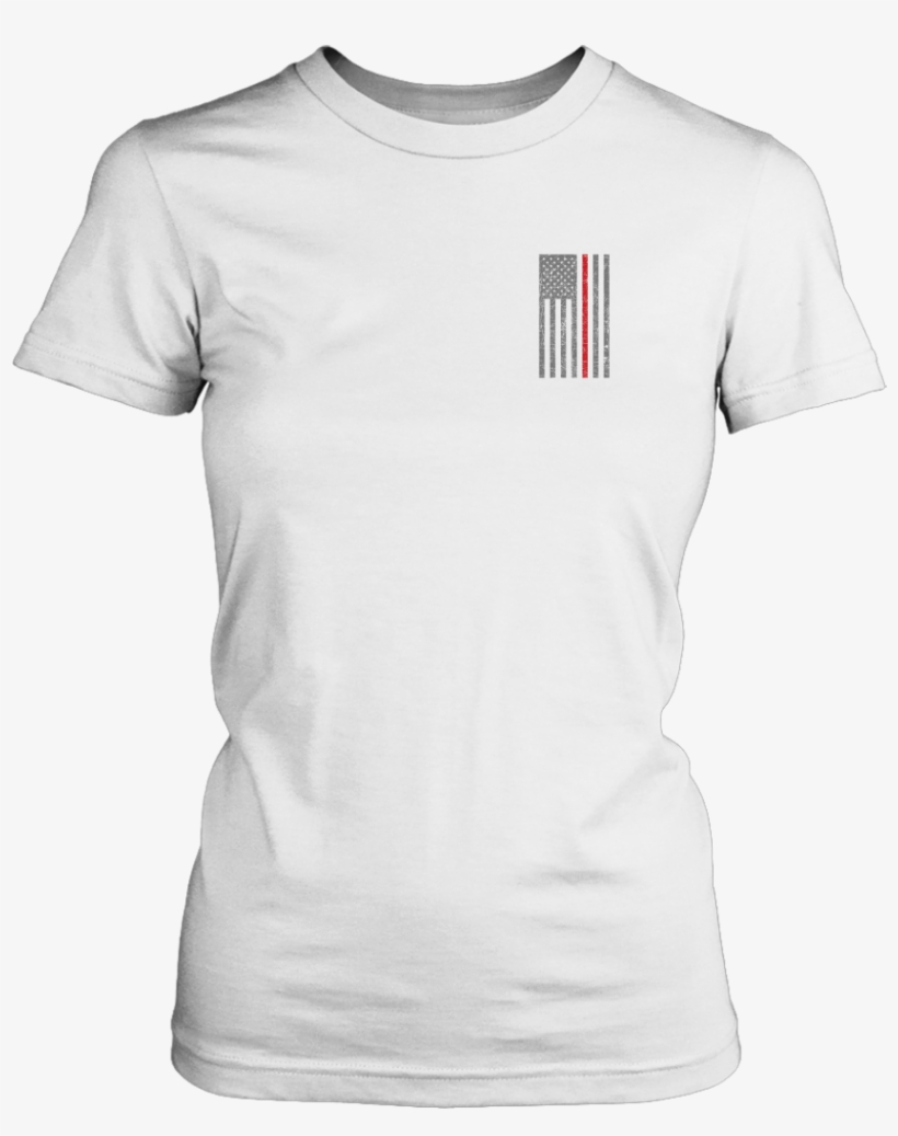 Firefighter Thin Red Line Usa Flag Womens Shirt - Girl's Gotta Have Options, transparent png download