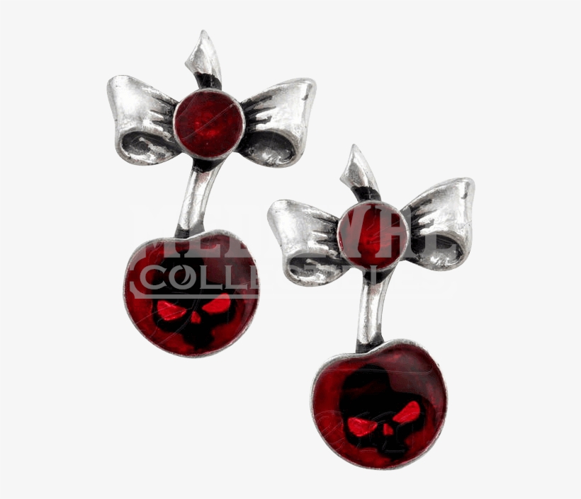 Black Cherry Skull Stud Earrings - Alchemy Ul17 Black Cherry Earrings, transparent png download
