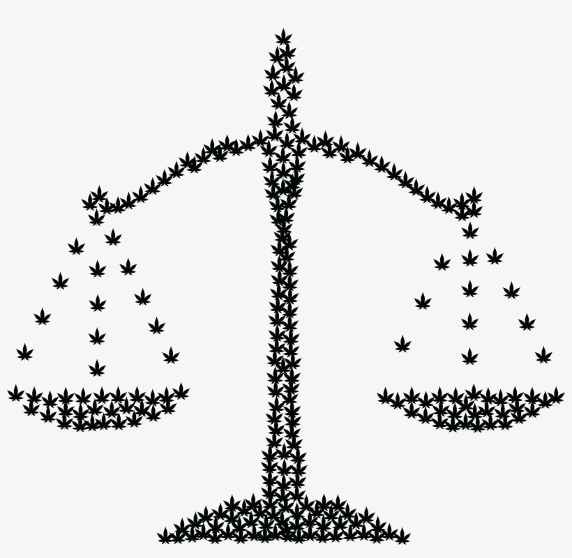 Free Clipart Of A Cannabis Marijuana Pot Leaf Scale - Black And White Marijuana Clipart, transparent png download
