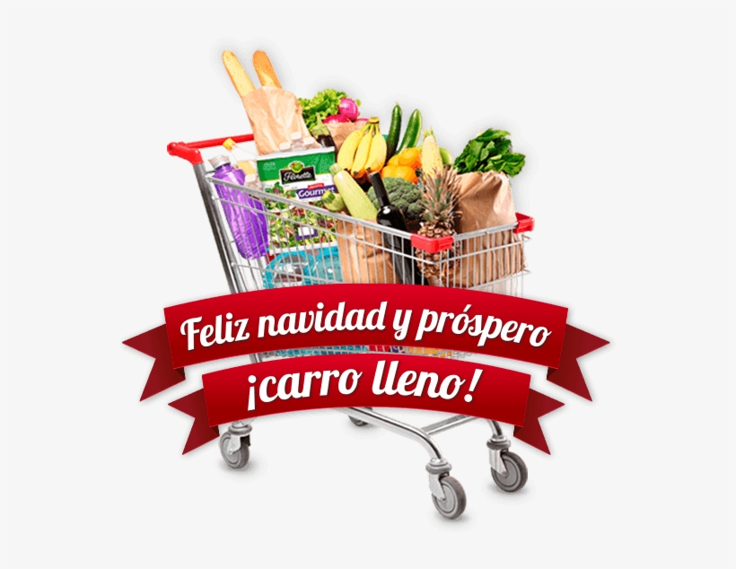 Feliz Navidad Y Próspero Carro Lleno Con Florette - Shopping, transparent png download