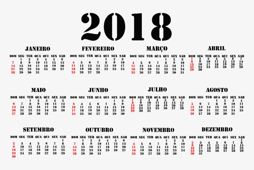 Base Calendario 2018 Png, transparent png download