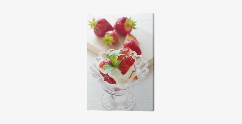 Cuadro En Lienzo Fresas Con Crema Batida • Pixers® - Whipped Cream, transparent png download