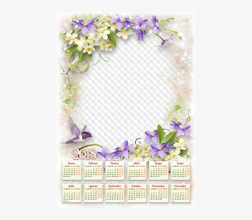 Modern 2018 Romantic Couple Desk Calendar Set Illustration