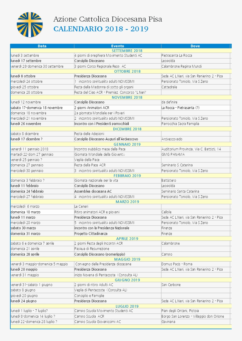 Calendario 2018 - 2019 - 2018, transparent png download