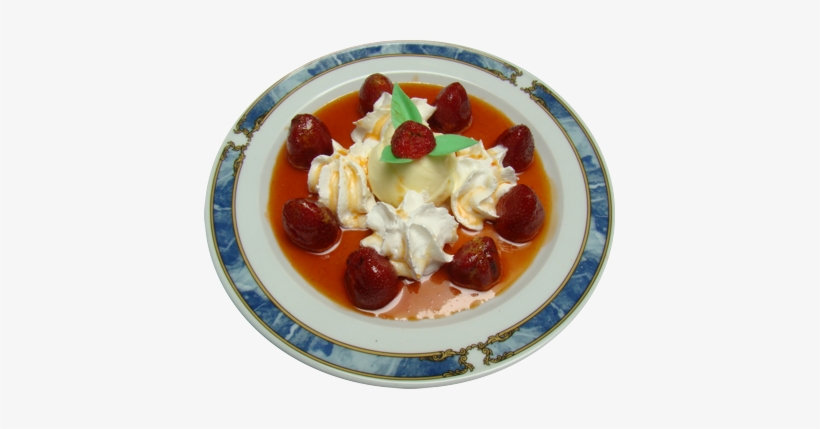 Selección De Fresas Flambeadas Al Licor Grand Manier, - Pfannkuchen Mit Eis, transparent png download