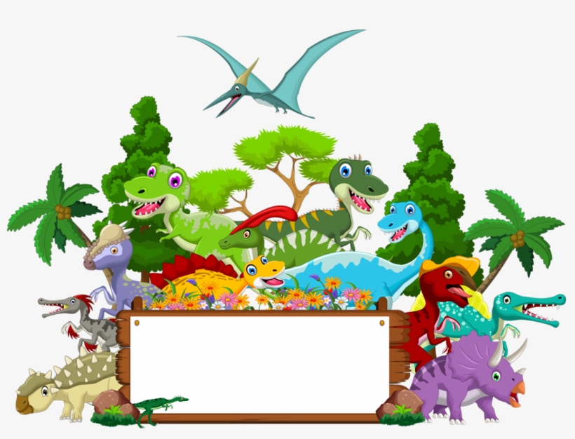 Фото, Автор Elena-soloveika На Яндекс - Dinosaurs Cartoon Sign, transparent png download