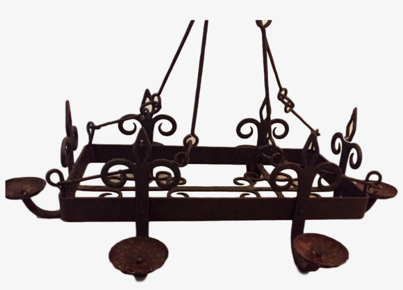 Wrought Iron Chandelier From Normandy - Chandelier, transparent png download