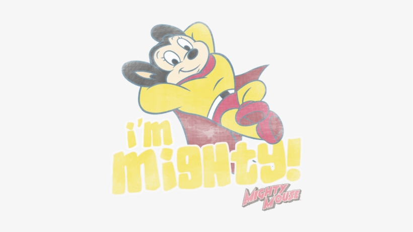 Mighty Mouse Im Mighty Men's Heather T-shirt - Mighty Mouse, transparent png download
