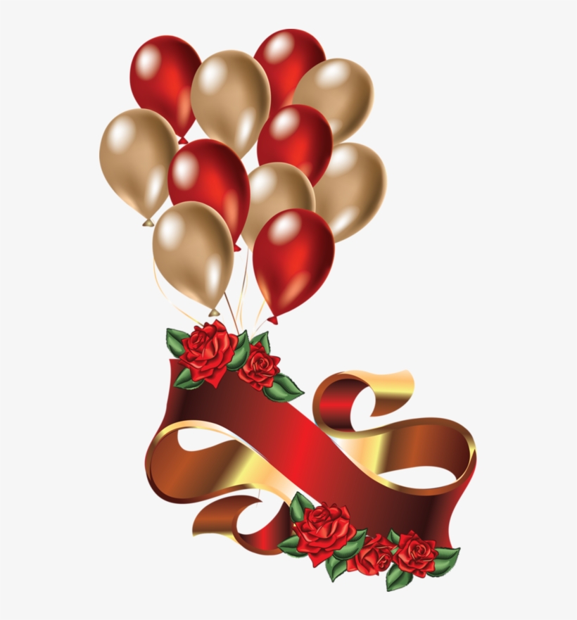 Red And Gold Balloons Transparent, transparent png download