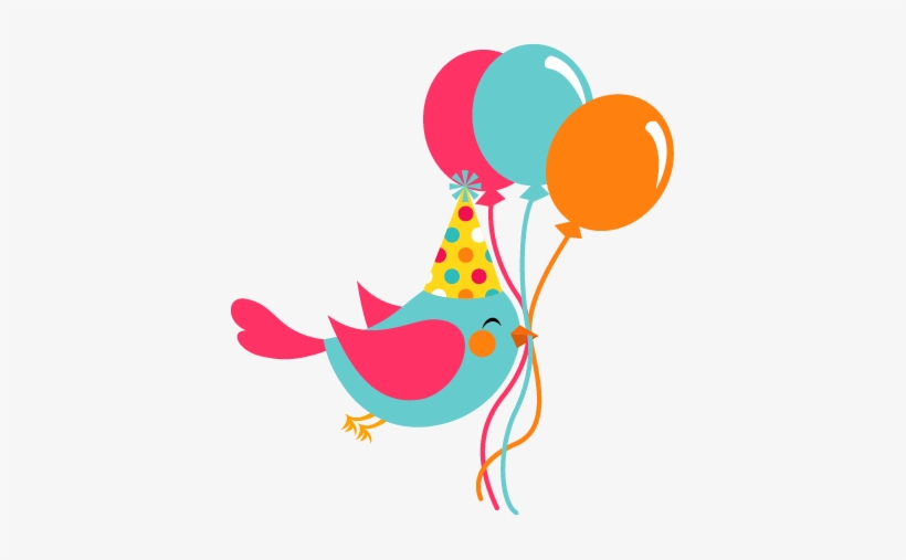 Passaro Passarinho Birthday Aniversario Passarofestivo - Dibujo Globos De Cumpleaños, transparent png download