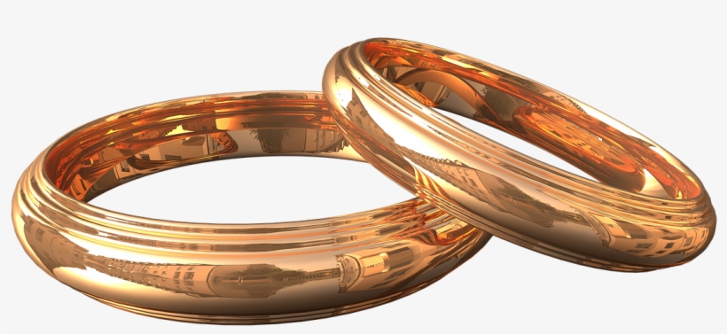 Engagement Rings Gold Ornament - Gold, transparent png download