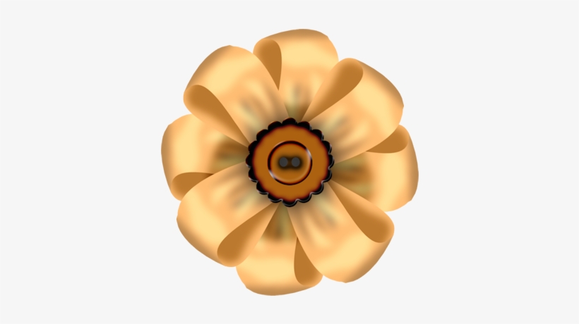 Flores De Tela Naranjas Con Botones Png - Artificial Flower, transparent png download
