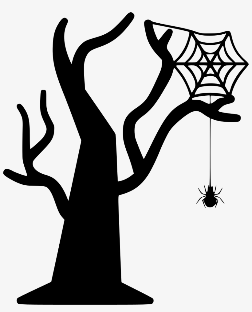Halloween Spider Tree Web Bug Insect Comments - Halloween Tree Icon, transparent png download