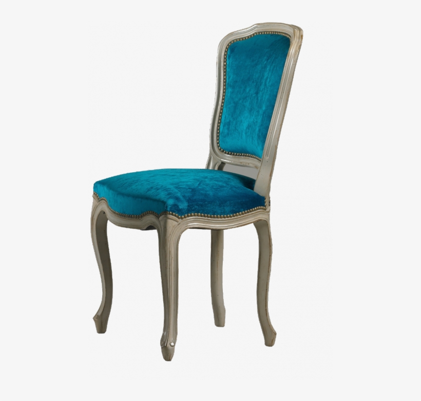 Chair Stuffed Louis Xv Style - Chaise Louis Xv Bleu, transparent png download