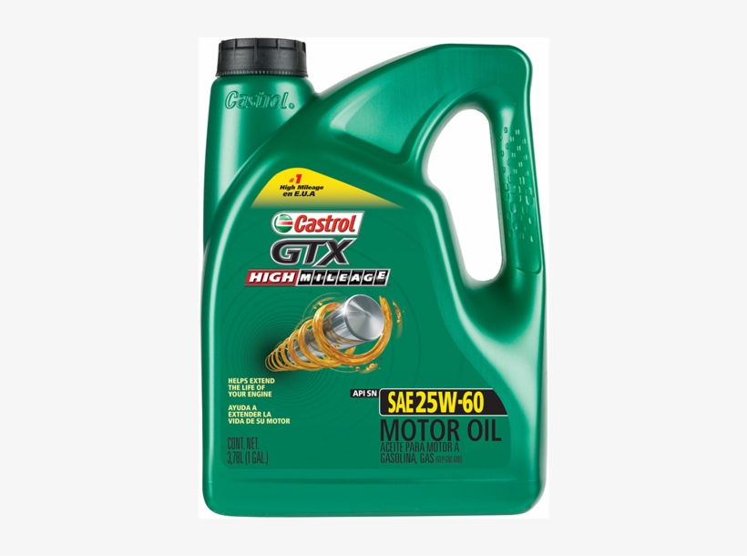 Gtx Hm 1g Product Page - Castrol Gtx High Mileage Synthetic Blend Motor Oil, transparent png download