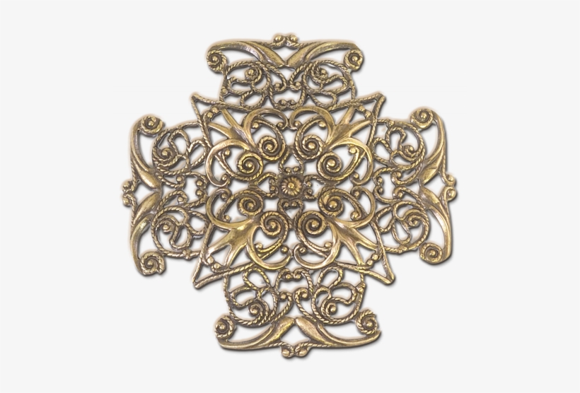 Ornate Filigree Cross Brass Stamping - Cross, transparent png download