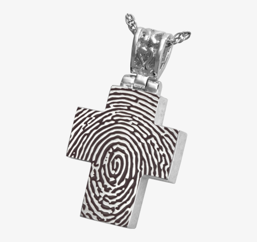 Fingerprint Cremation Jewelry Cross With Filigree Bail, transparent png download