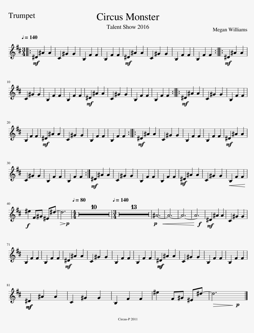 Circus Monster Talent Show-trumpet - Mario Theme Trombone, transparent png download