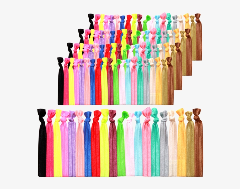 Bright And Pastel Elastic Ponytail Holders No Crease - K&m Kandm Elastic Hair Ties 100 Pack Ponytail Holders, transparent png download