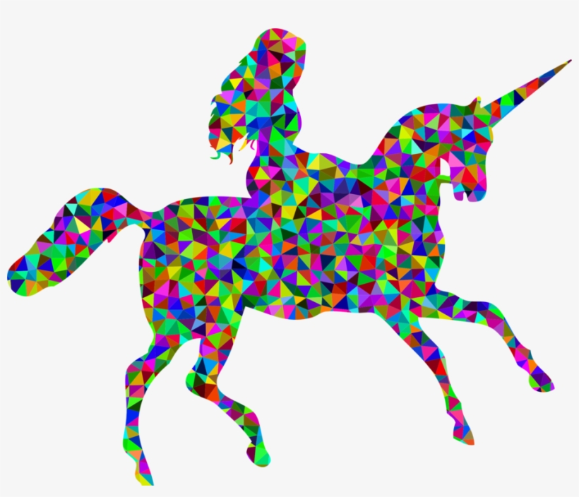 Unicorn Equestrian Horse Silhouette Fairy Tale - Fairy And Unicorn Silhouette, transparent png download