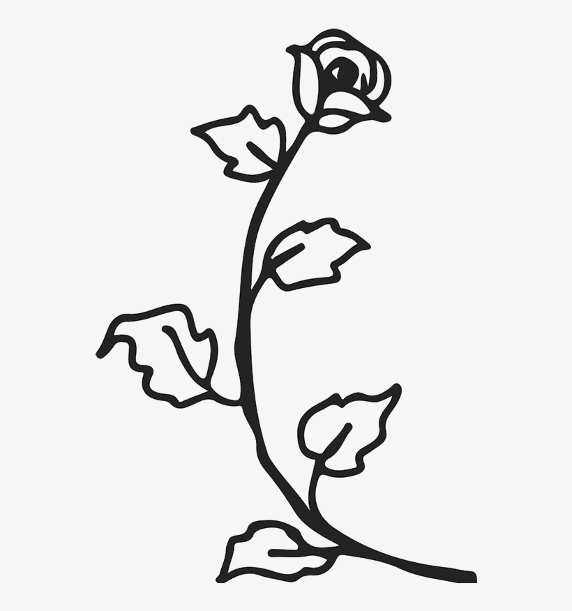 Drawn Rose Stem Rubber Stamp - Rubber Stamp, transparent png download