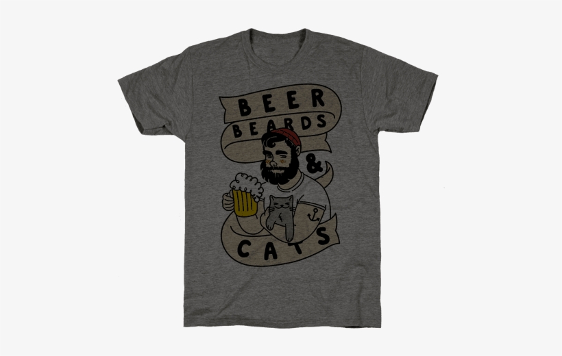 Beer, Beards And Cats Mens T-shirt - Brother May I Have Some Lamp, transparent png download