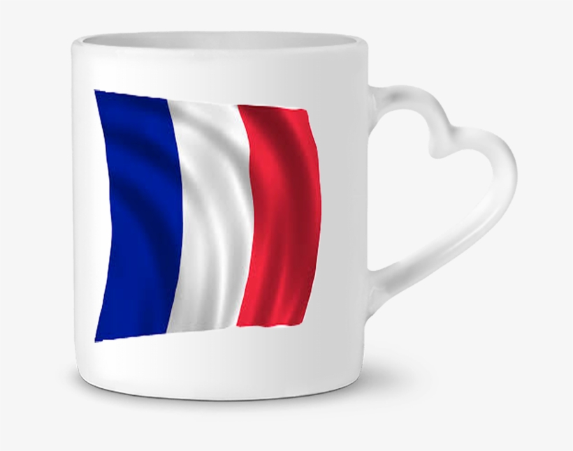 Mug Coeur Drapeau Français Par Mebarek Refai - Mug, transparent png download