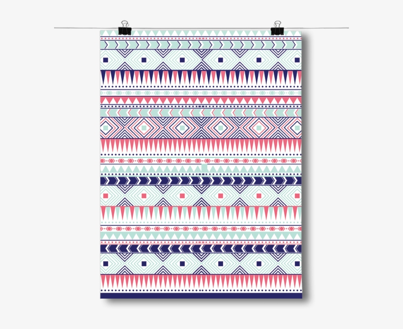 Coral And Mint Aztec Pattern - Inspired Posters Coral And Mint Aztec Pattern Poster, transparent png download