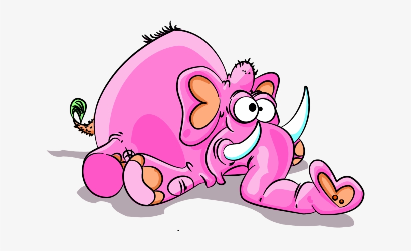Elephant Clipart Funny - Funny Cartoon Elephant, transparent png download