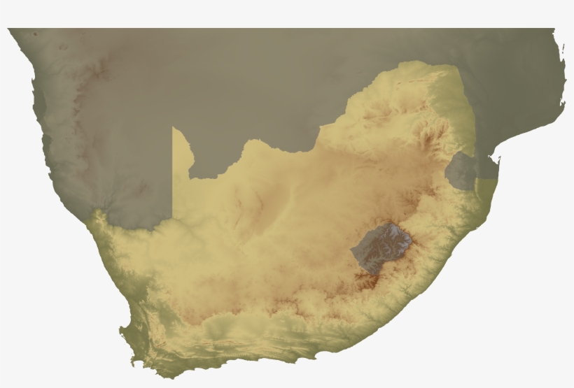 South Africa Topo Continent - Satellite Image Of South Africa, transparent png download