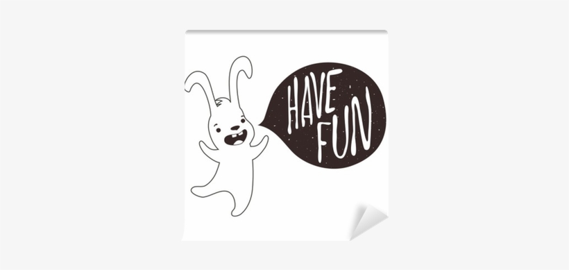 Mural De Parede Cara Do Smiley Do Coelho Feliz, Balão - Speech Balloon, transparent png download