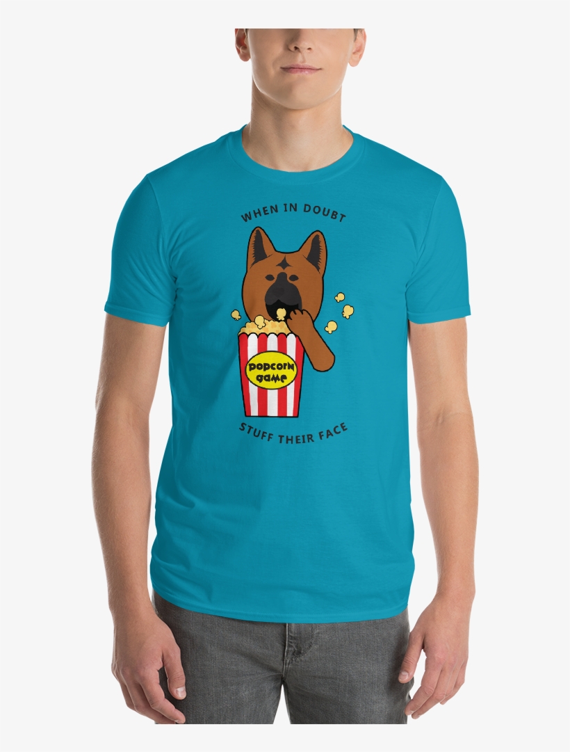 Red Akita Popcorn Hashtagtshblack Mockup Front Mens, transparent png download