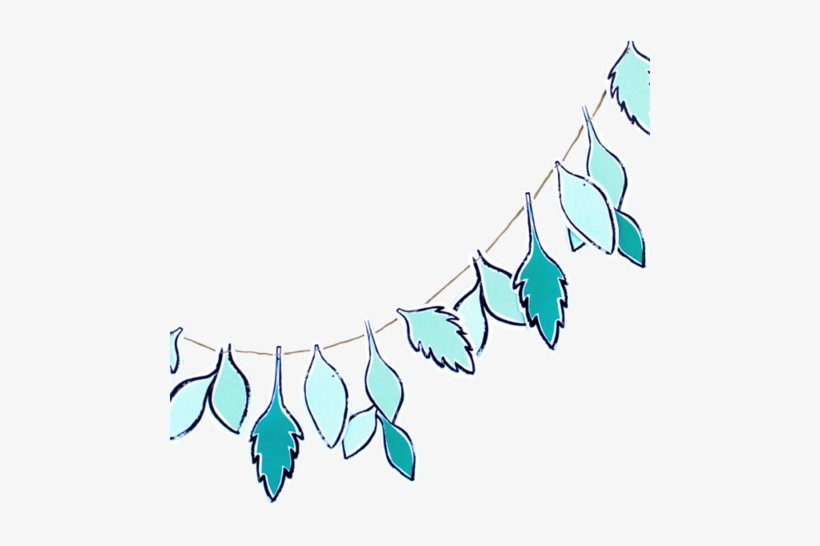 Hand Doodled Leaves Garland-palm & Pine Party - Birthday, transparent png download