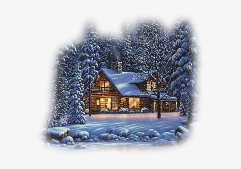 9731226c - Lake House In Winter, transparent png download