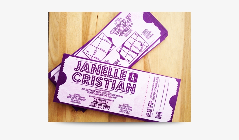 Wedding Invites Ticket Stubs - Three Designing Women Thanks Marquee Lights Personalized, transparent png download