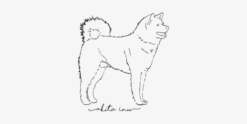 Bleed Area May Not Be Visible - Akita Inu Line Art Png, transparent png download