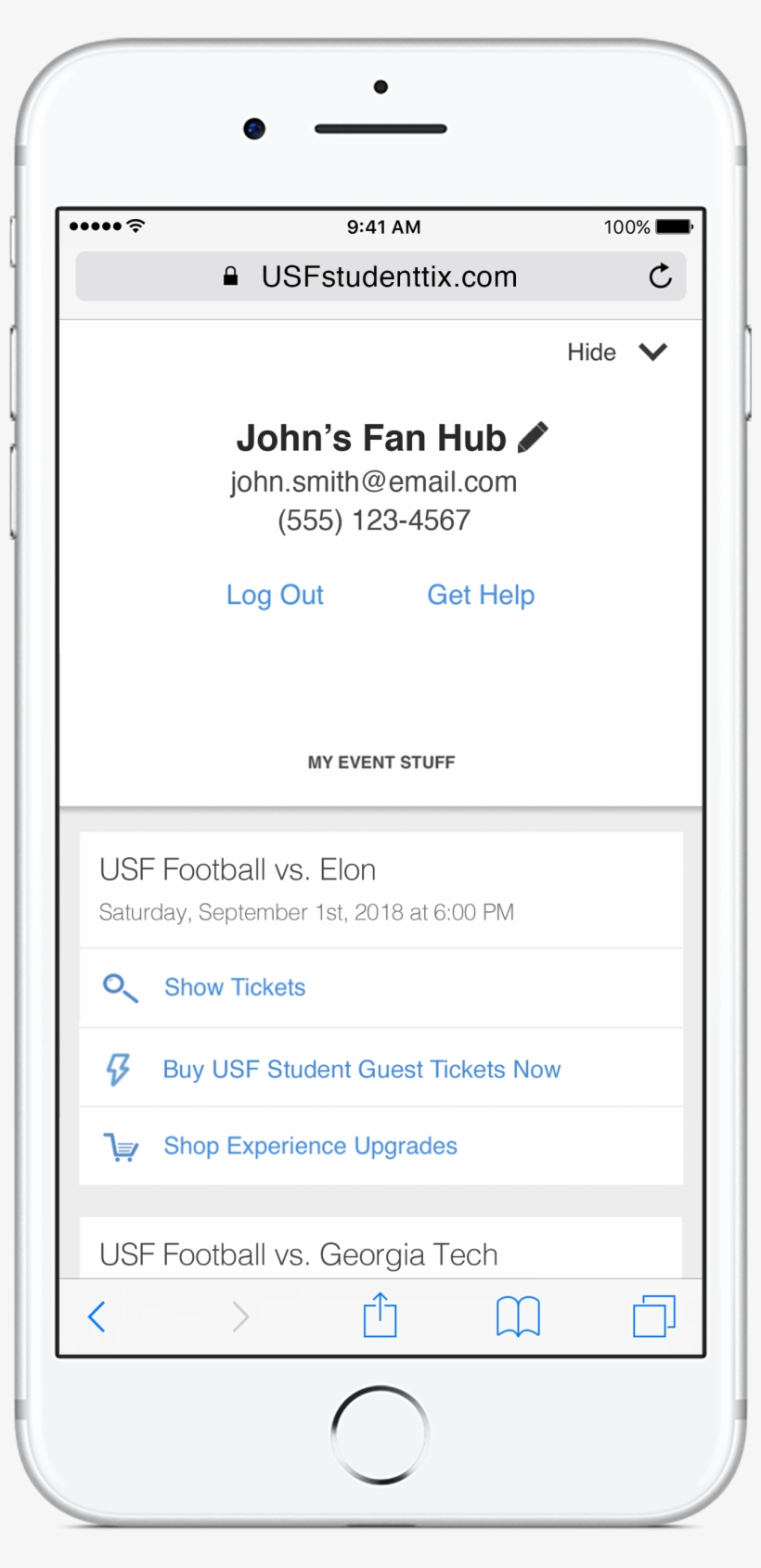 In The Fan Hub, Tap Show Ticket For An Upcoming Game - Georgia State University, transparent png download