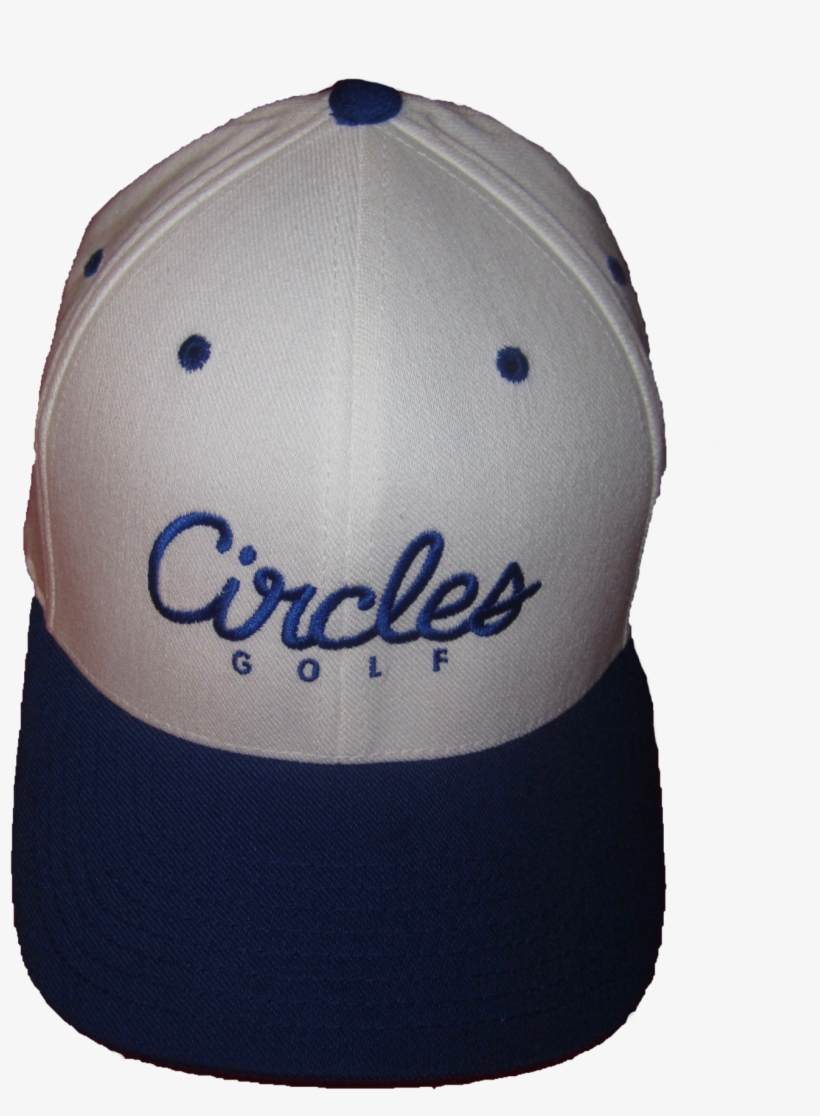 Blue Brim On White Circles Text Flexfit Hat - Baseball Cap, transparent png download