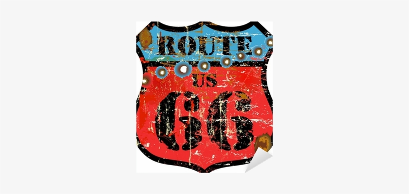 Retro Route 66 Sign, W - Trailer, transparent png download