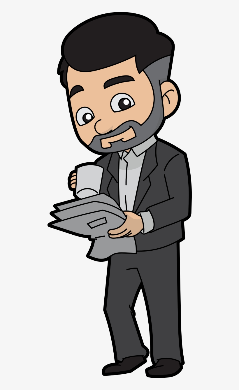 Open - Drinking Coffee Cartoon, transparent png download