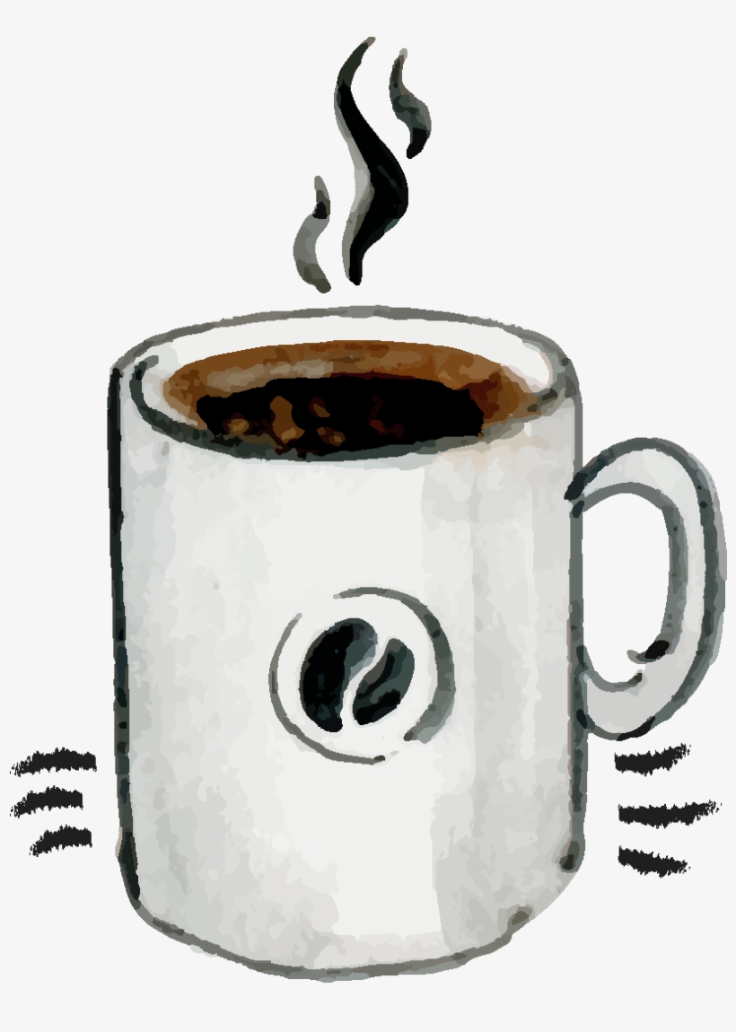 Cartoon Line Aroma Coffee Element - Tazas De Cafe Acuarela Png, transparent png download