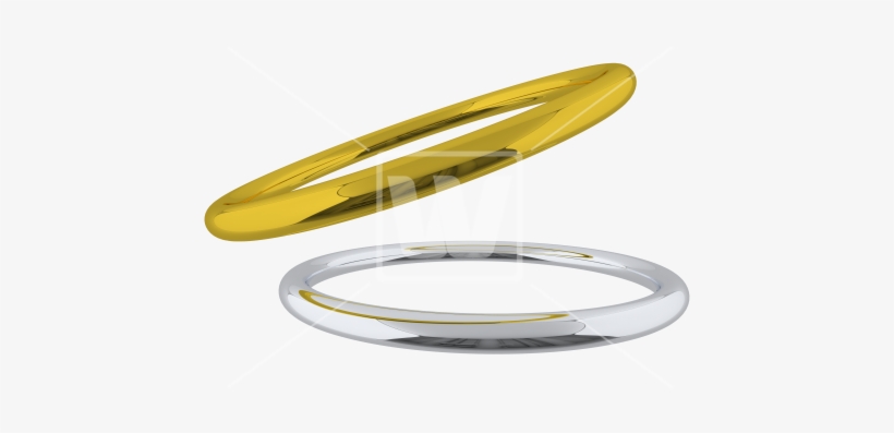 Golden And Silver Rings - Bangle, transparent png download
