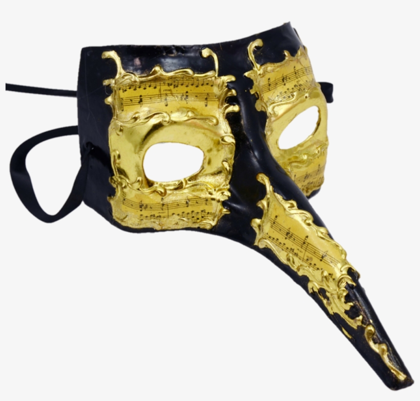 Mask Carnival Vintage Creepy Plague Opera Masquerade - Black And Gold Masks, transparent png download