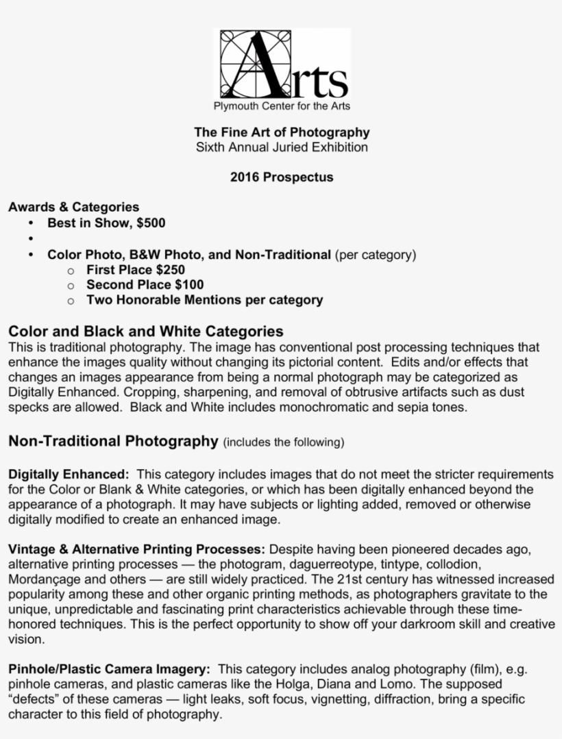 The Fine Art Of Photography Prospectus - Document, transparent png download