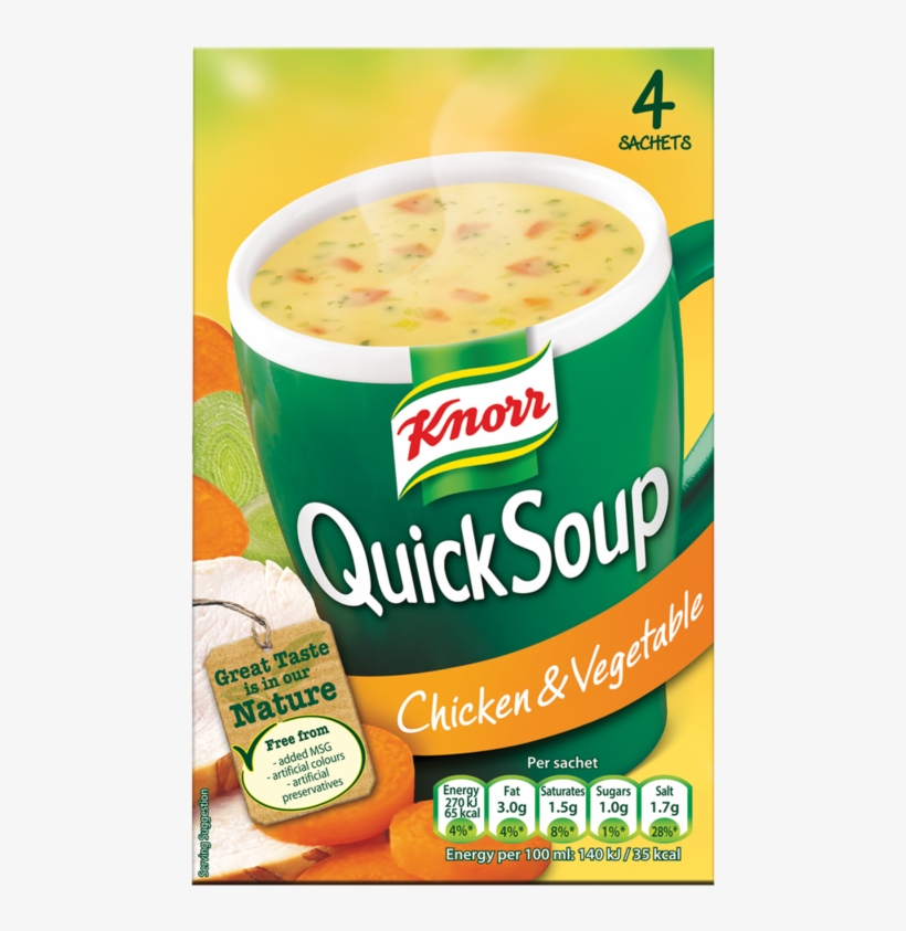 Knorr Quick Soup Chicken Vegetable 4 Sachets 56g - Knorr Chicken And Vegetable Soup, transparent png download