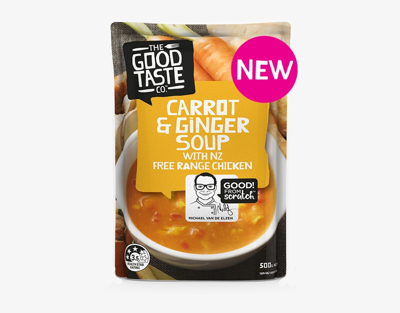 Carrot & Ginger Soup With Nz Free Range Chicken 500g - Nz Soup, transparent png download