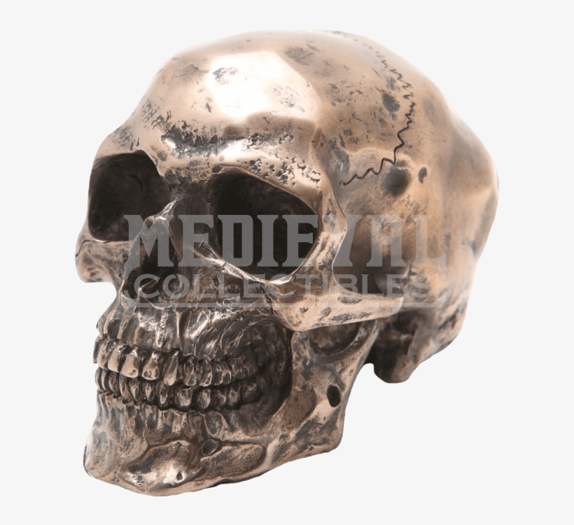 Small Bronze Finishing Skull Head Statue Cold Cast, transparent png download