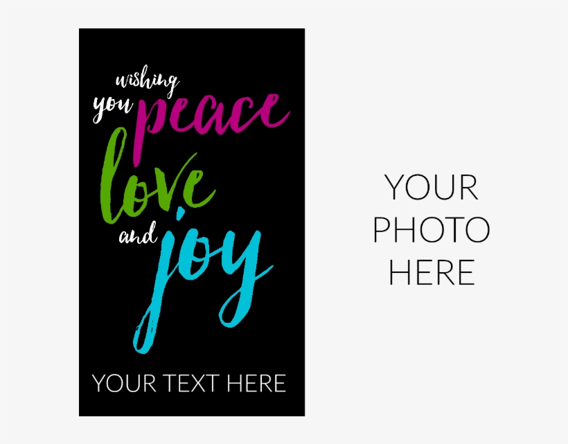 Modern Peace Love And Joy Example - Photograph, transparent png download