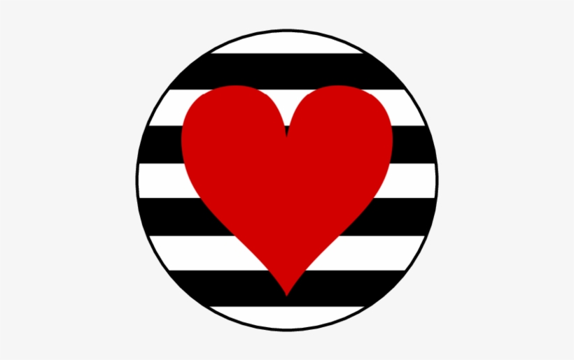 Ol2088 - 1 - 5" Circle - Striped Heart Circle Labels - Striped Heart, transparent png download
